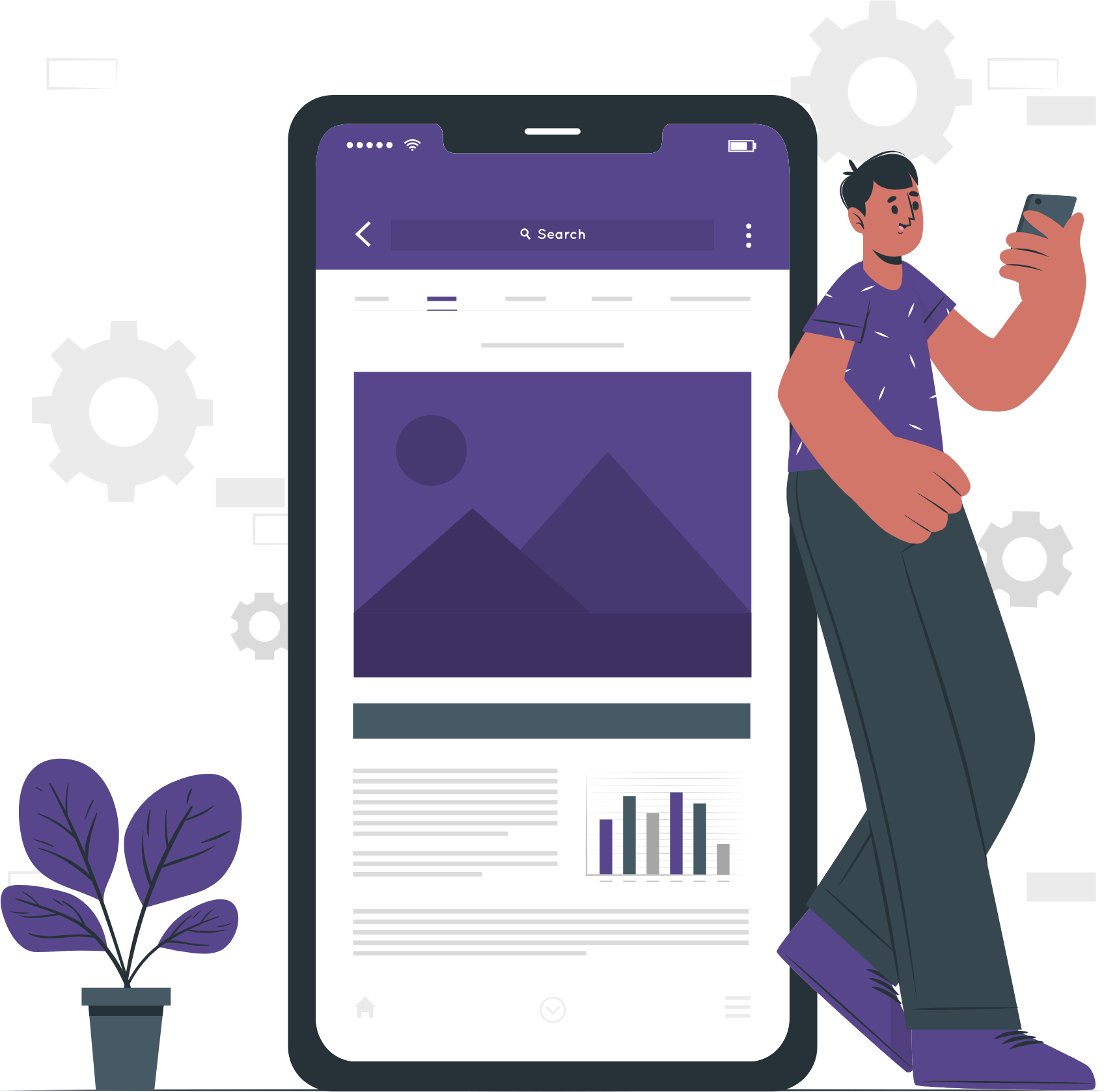 Android App Development Illustration